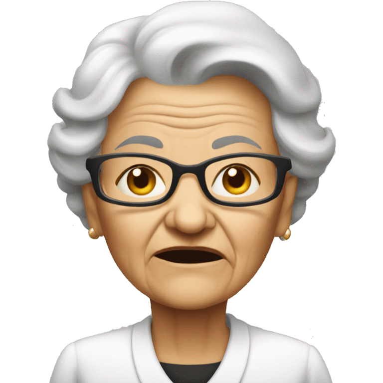 Mean old lady emoji