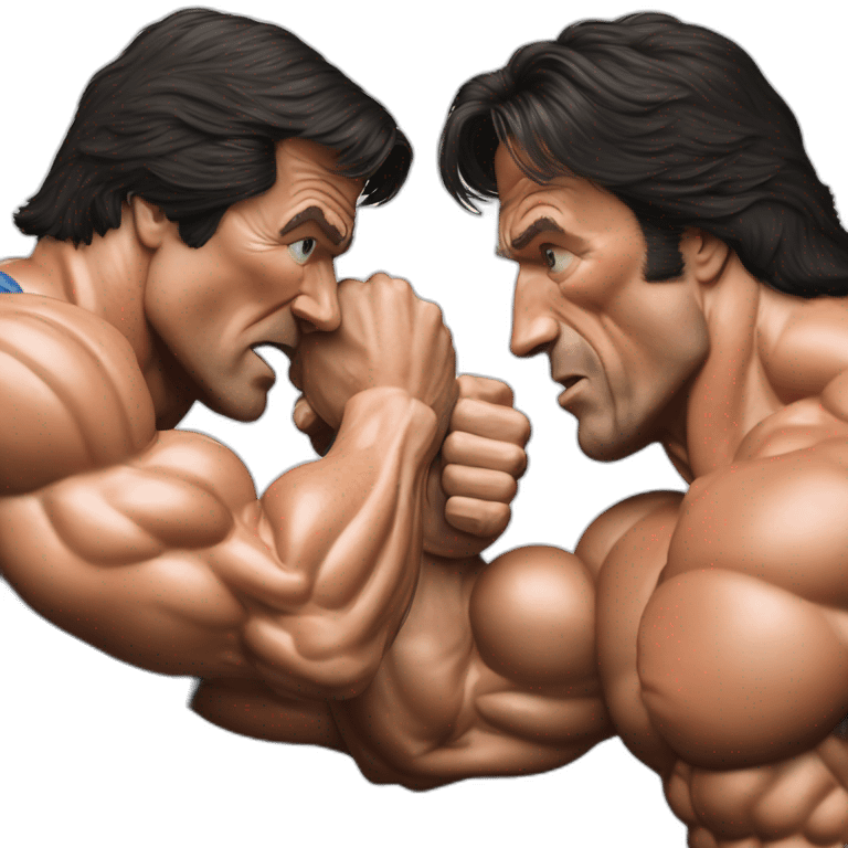 sylvester stallone arm-wrestling arnold schwarzenegger emoji