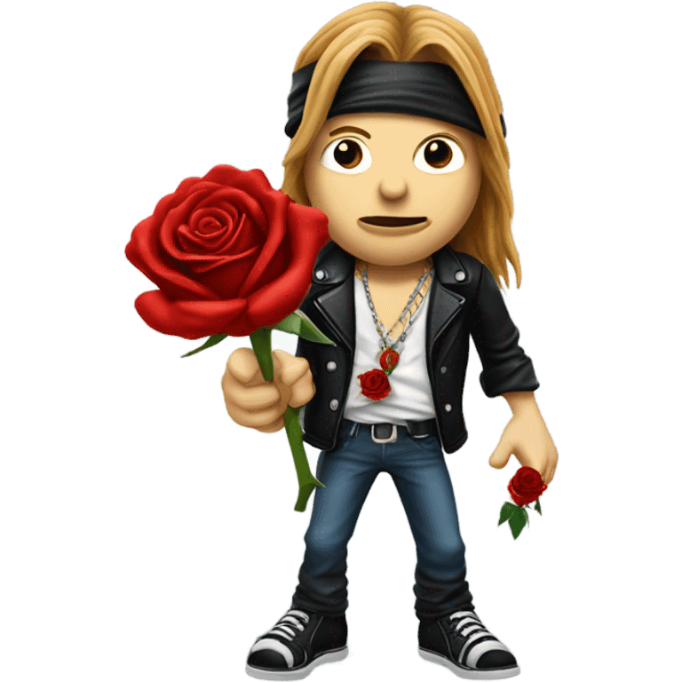 Axl Rose with a rose realistic emoji