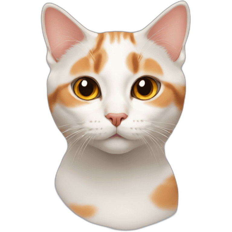 Face only no body of a White cream with large orange markings British short hair cat emoji