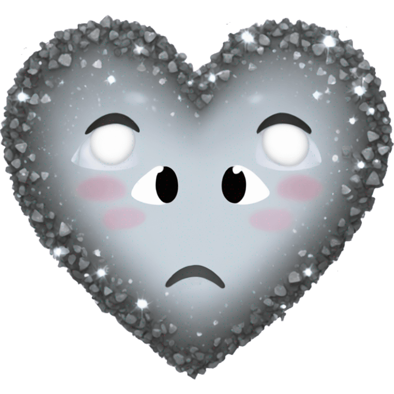 Sparkly gray heart emoji