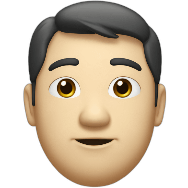 A fat, slightly thin, droopy-eyed, thick-lipped, big-headed, cute Japanese guy with a pencil in his hand and a smile on his face emoji