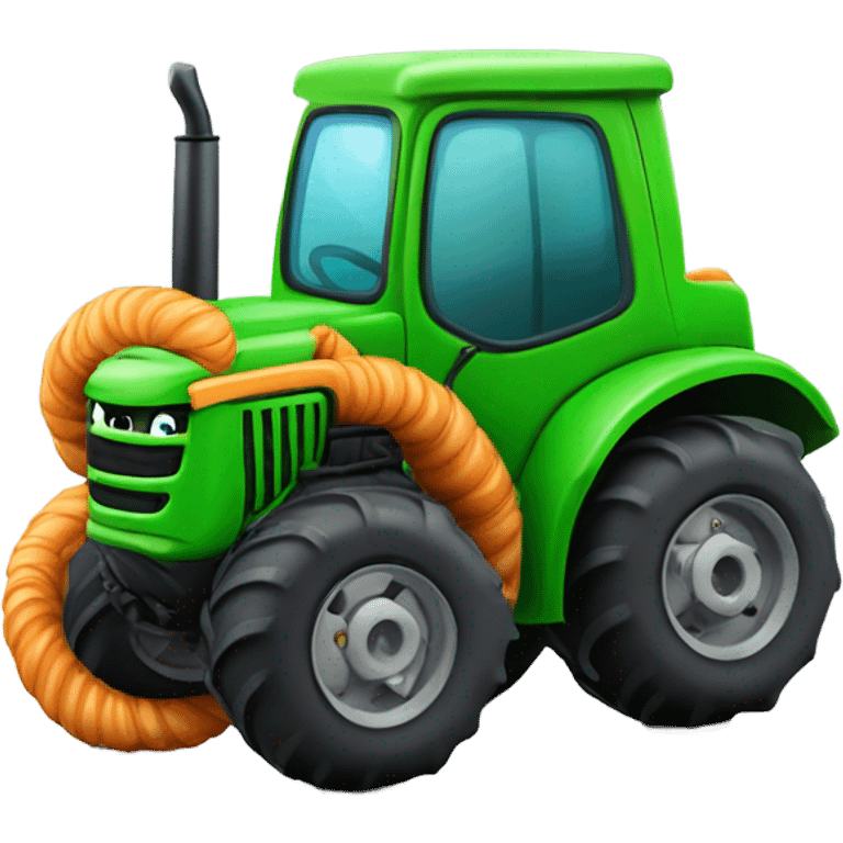 Worm in a tractor  emoji