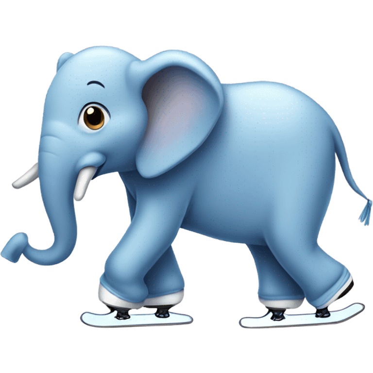 Ice skating elephant  emoji