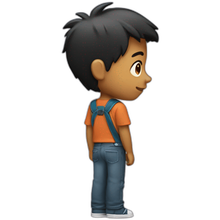 A boy stand alone from back emoji