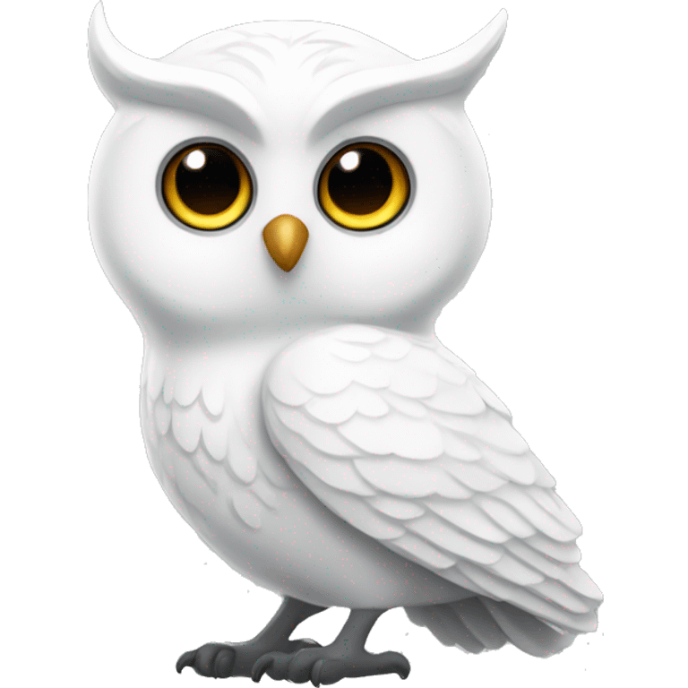 White elegant owl  emoji