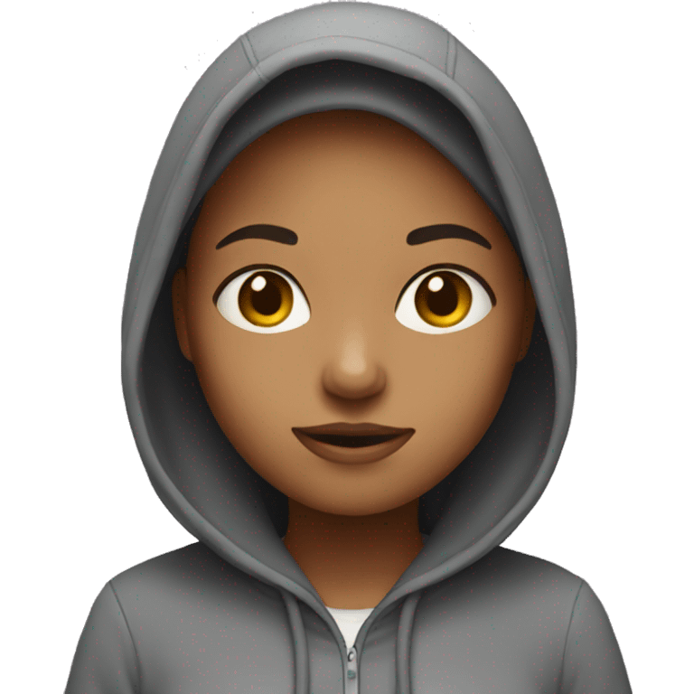 Girl wearing hoodie emoji