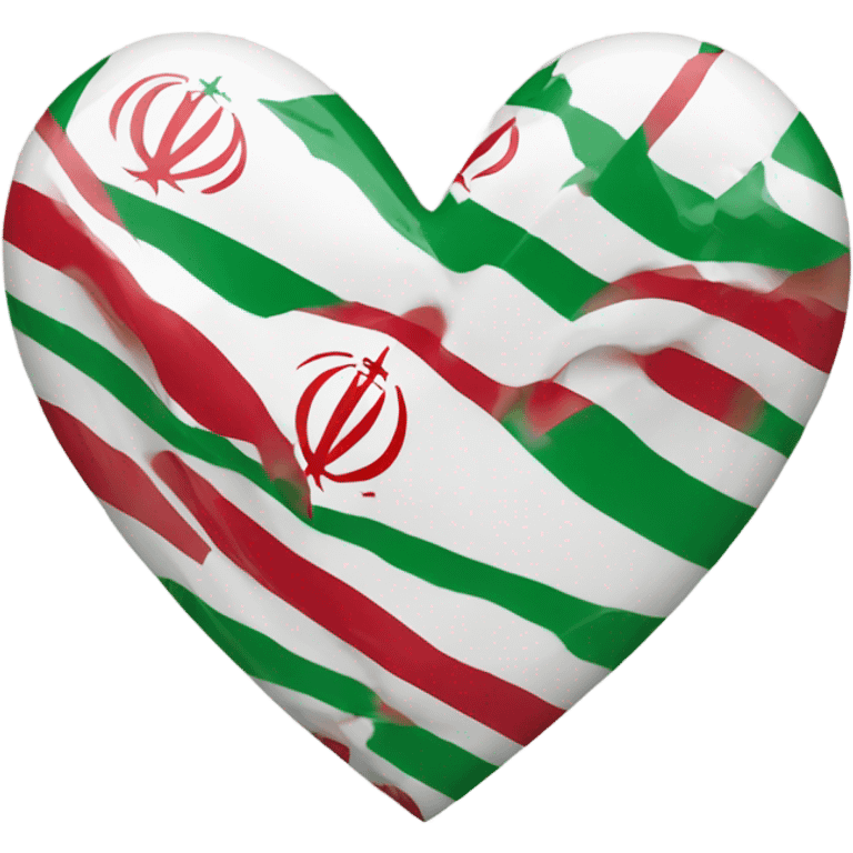 heart with Iranian flag pattern emoji