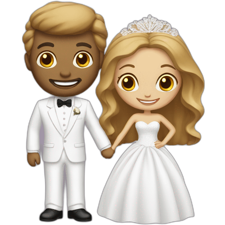 bride and groom in Vegas white emoji