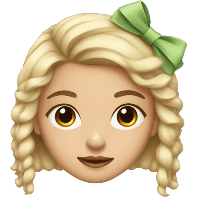 girl with big lashes and with a bow emoji