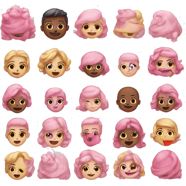 Emoji 🥰 mais avec les cœurs de couleur rose pastel  emoji