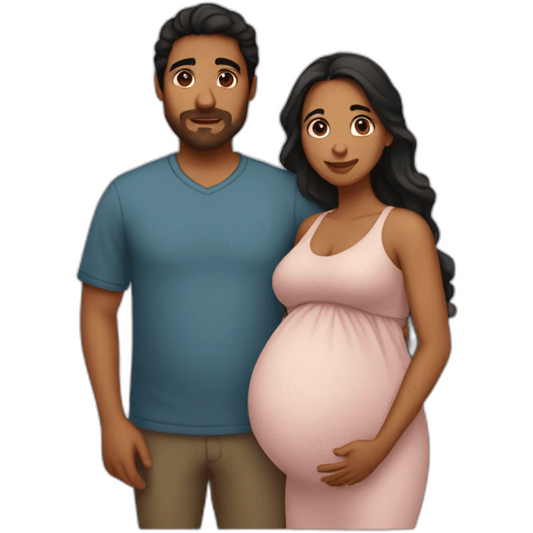 Latin half blood pregnant couple emoji