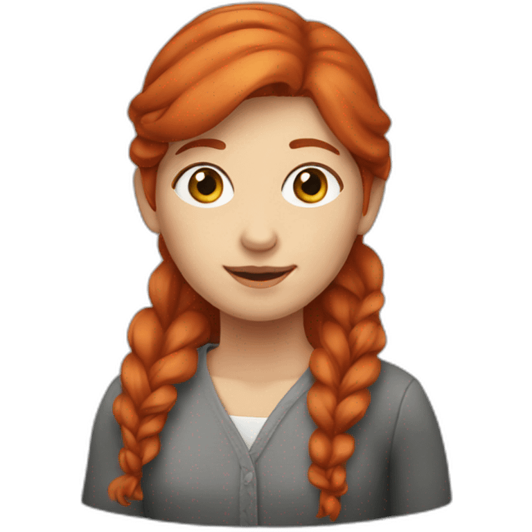 Red-haired girl with a gan emoji