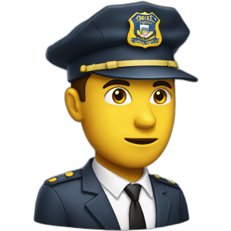 man with yellow "FBI" letters on his cap emoji