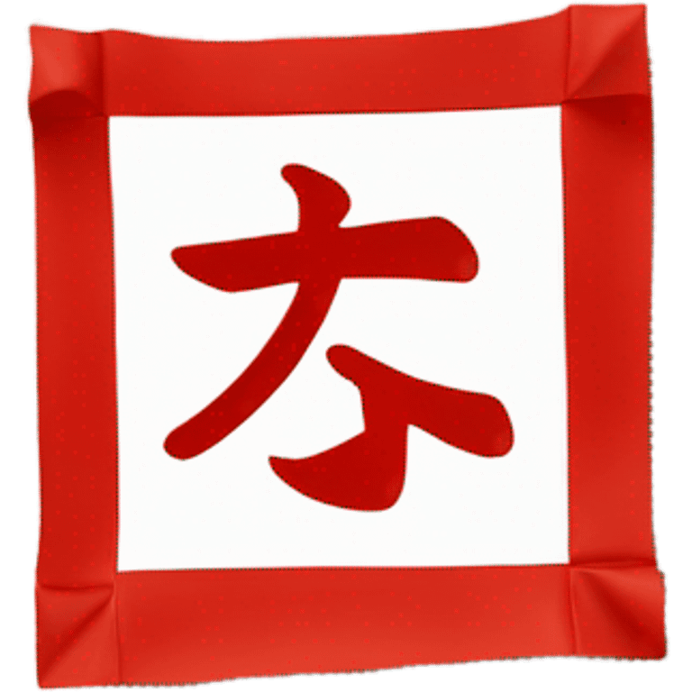 square red paper ，Rotate clockwise 45 degrees，write chinese“福” emoji