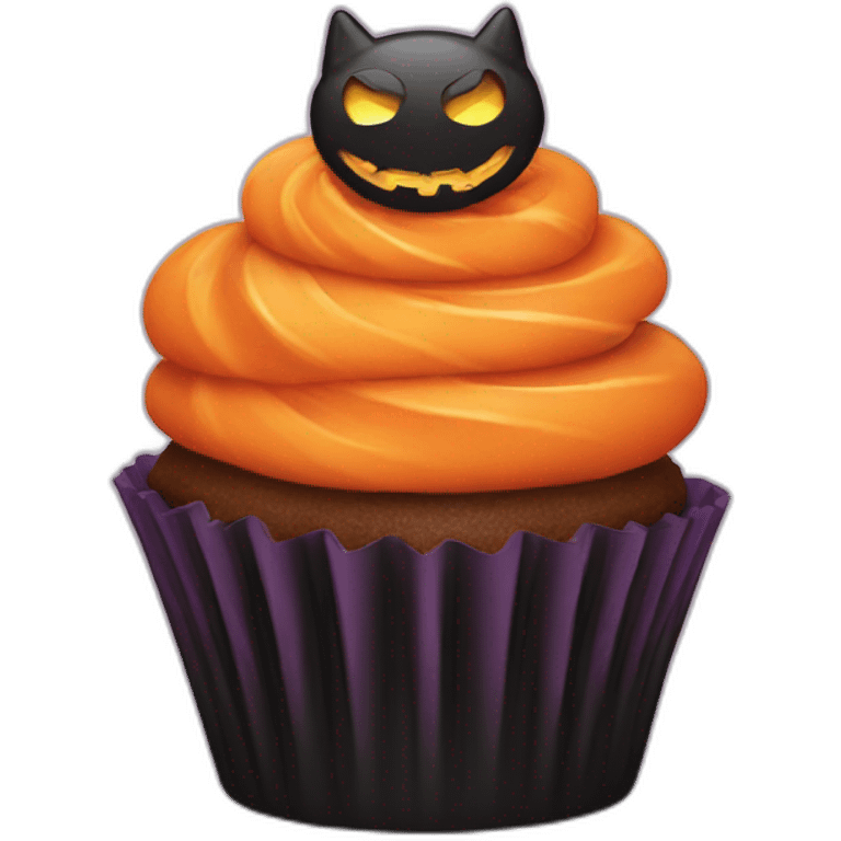 Happy Halloween cupcake emoji