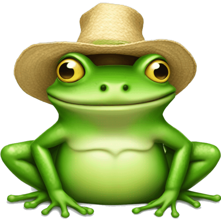 Frog with strawhat emoji