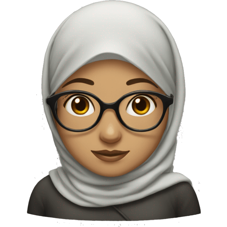 the girl with hijab and glasses emoji