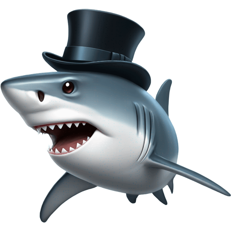 Shark with a top  emoji