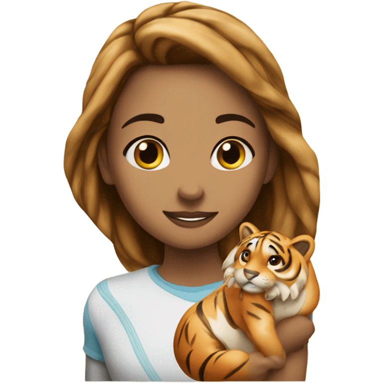 Girl with Cinnabon and tiger emoji