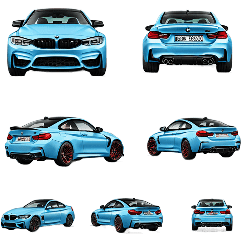 BMW M4 g22 in light blue with red calipers  emoji