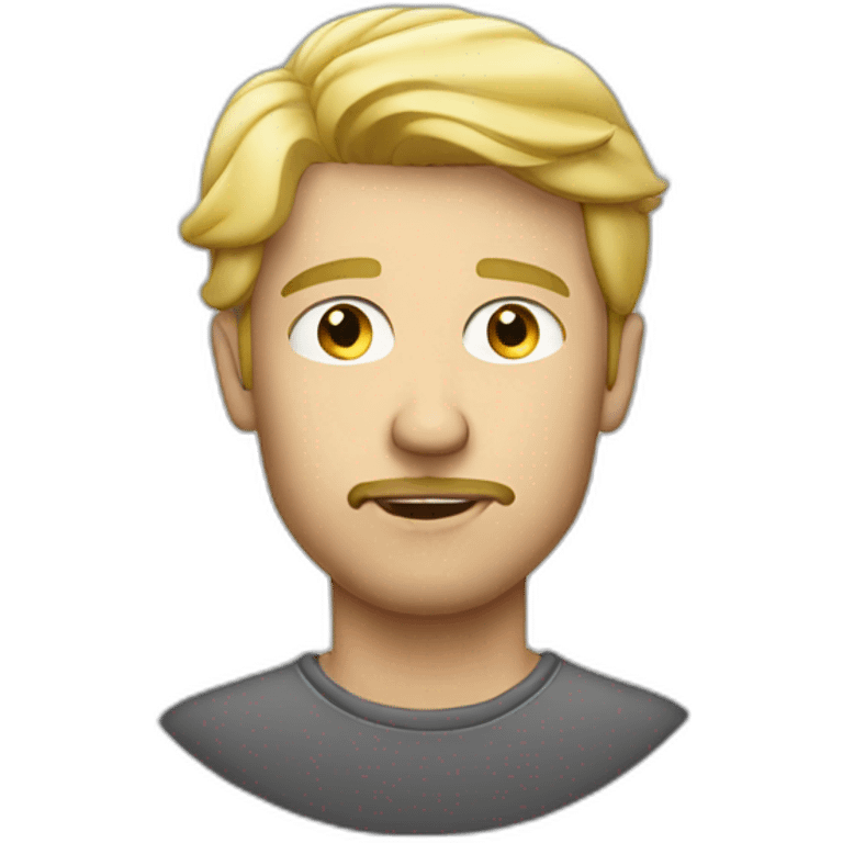 blond guy with stubble smoking emoji