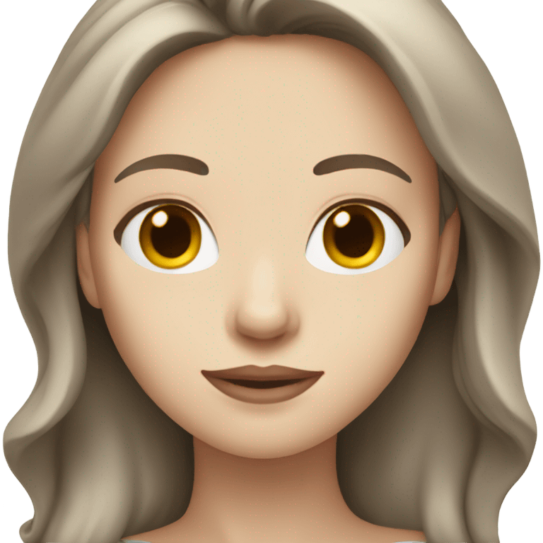 Woman with pale skin and brown hair  emoji