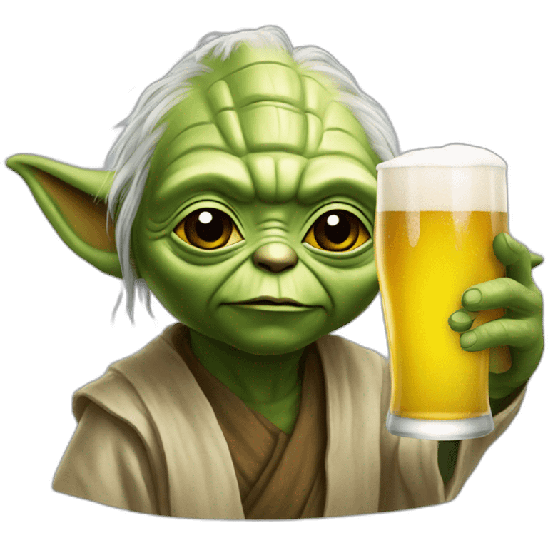 Yoda drink beer emoji