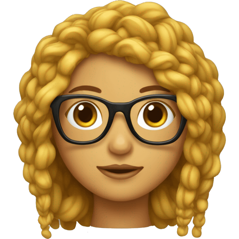 Chica con moño con gafas de pasta marrones emoji