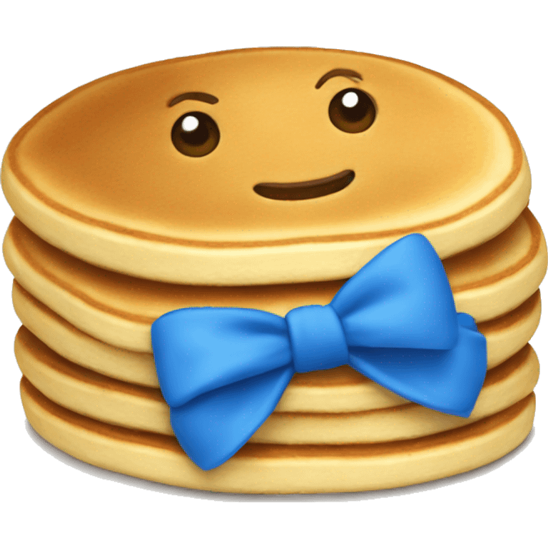 Pancakes with a blue bow emoji