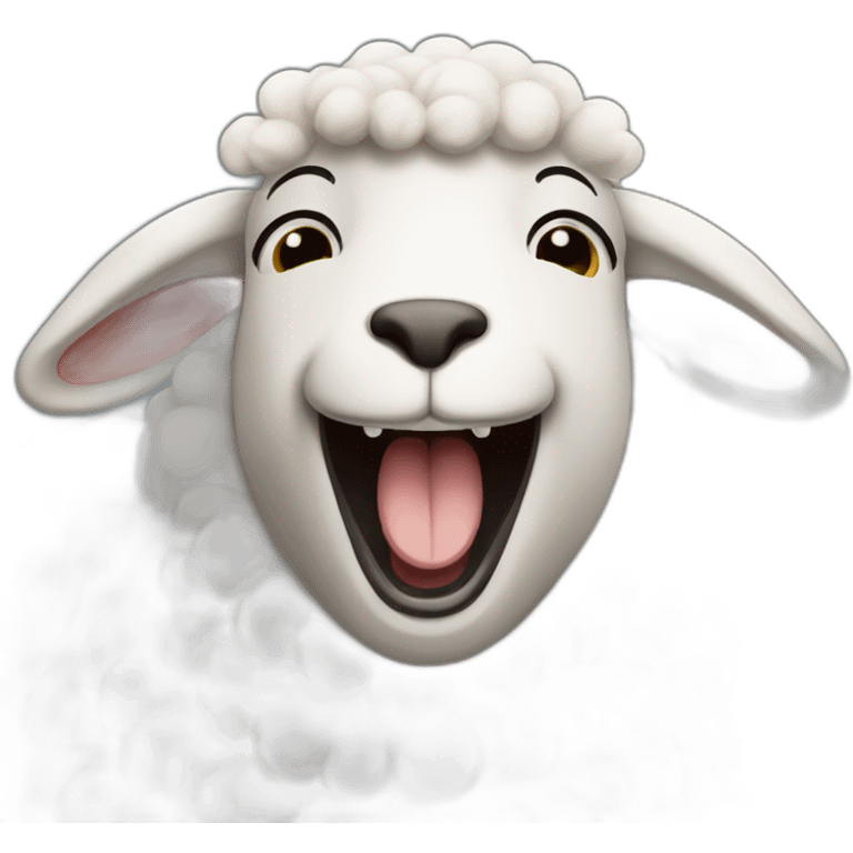 Sheep laughing emoji