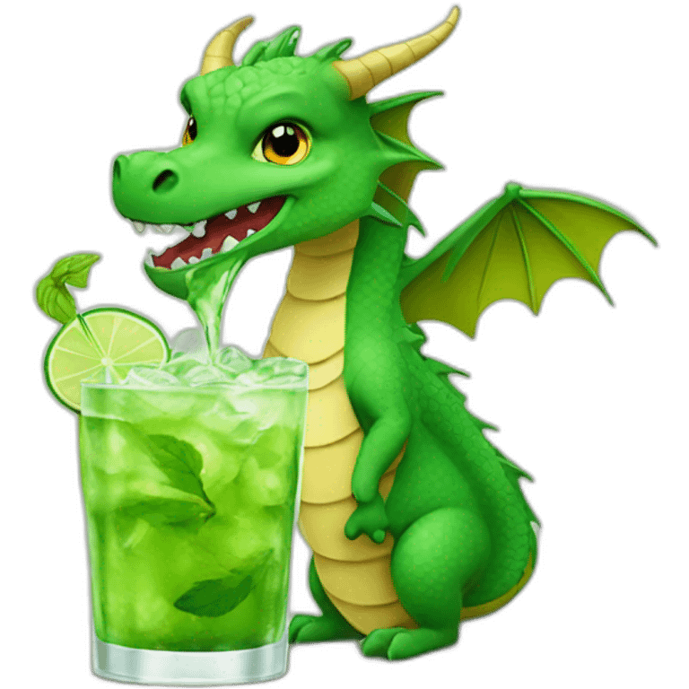 dragon drinking mojito emoji