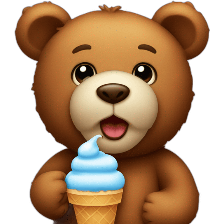 teddy bear with ice cream emoji