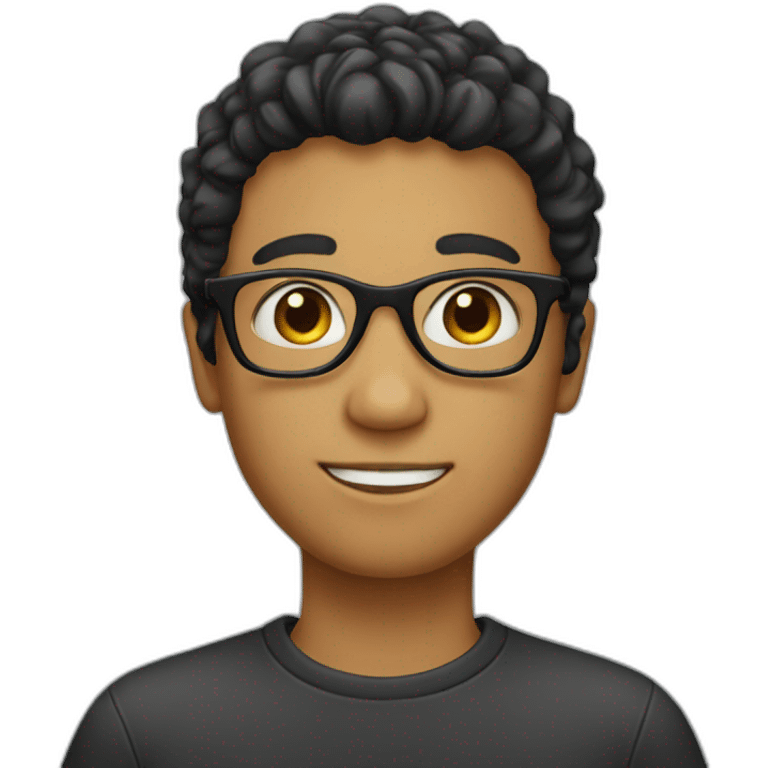 Boy with black glasses with buzz hairs  emoji