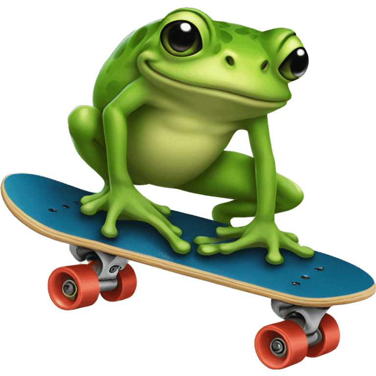 Frog on a skateboard emoji