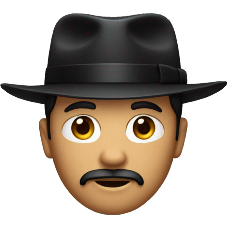 Red man with black fedora and black goatee emoji