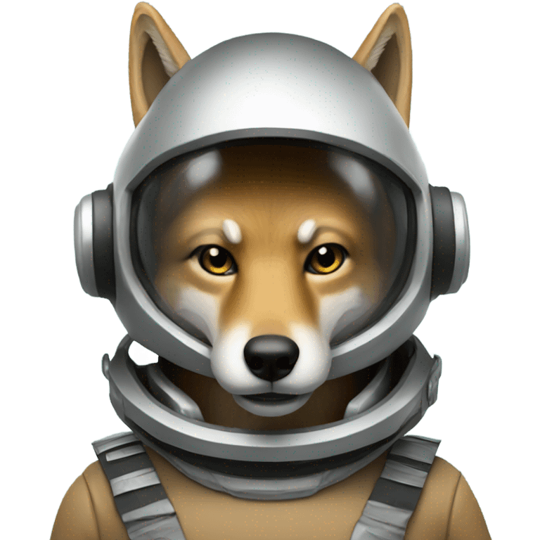 A coyote in a space helmet emoji