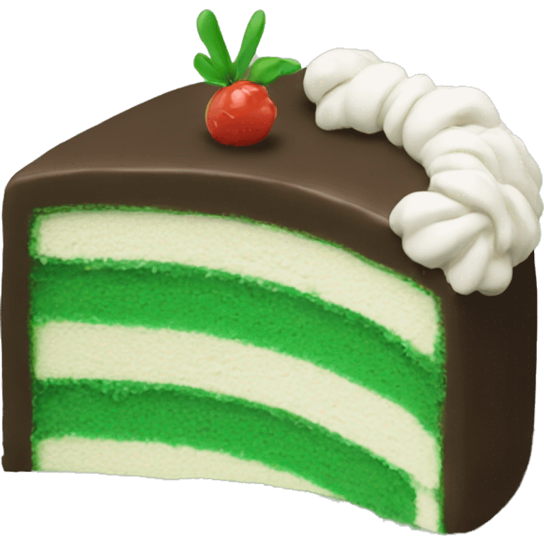 green cake no toppings white filling emoji