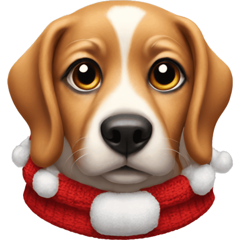 dog in santa sweater emoji