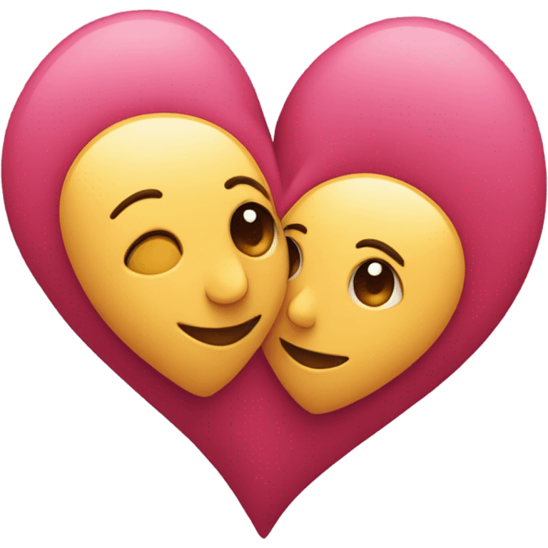 Two hearts hugging each other emoji