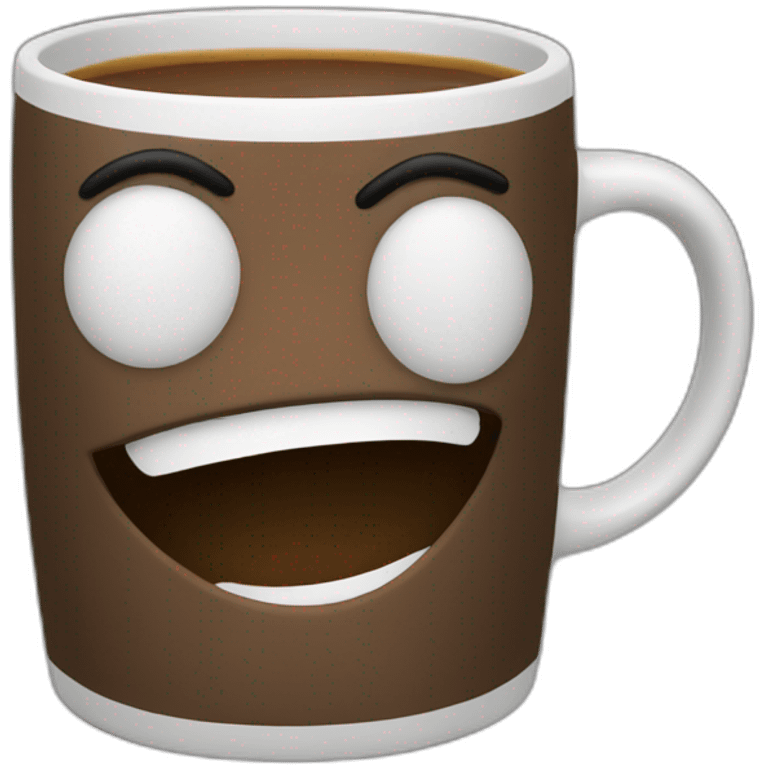 Coffee mug extremely happy emoji