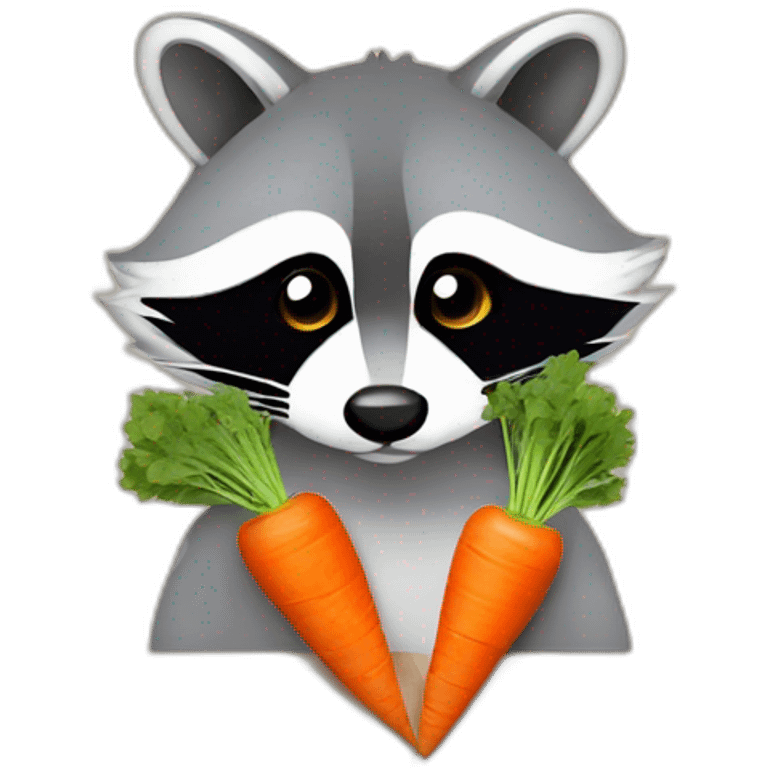 Raccoon writes carrots on paper emoji