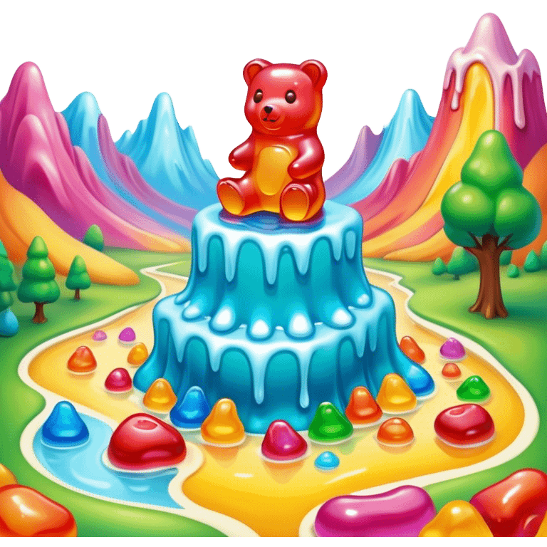 melting gummy bear  candy renaissance landscape emoji