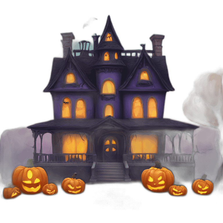 cute halloween mansion emoji