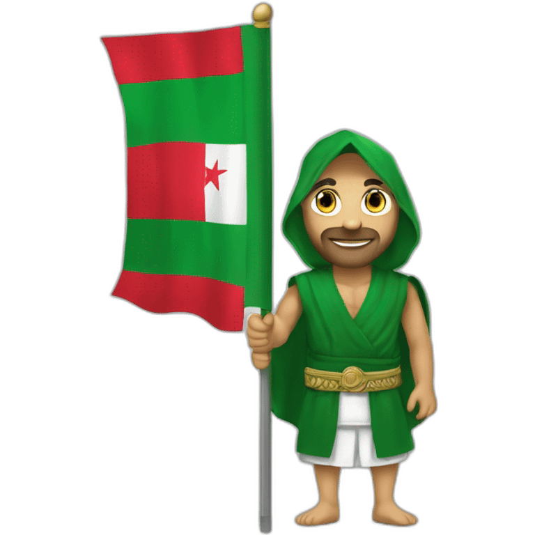 Fenek qui porte le drapeau de l'algérie emoji