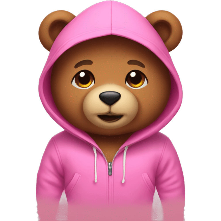 Teddy with pink hoodie  emoji