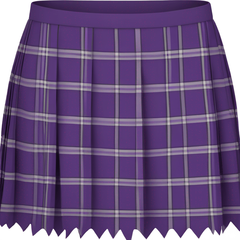 Purple tartan pleated mini skirt, isolated emoji