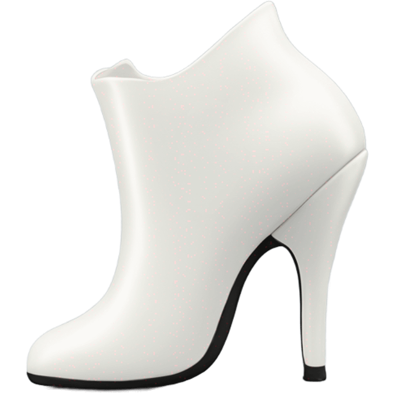 white latex mid heel shoe, direct front view emoji