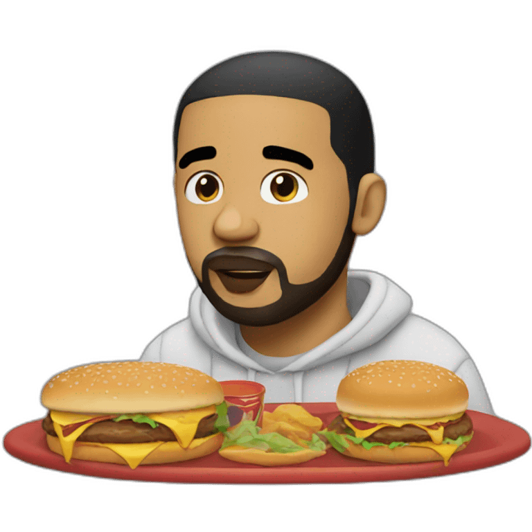 Drake who eat a burger emoji