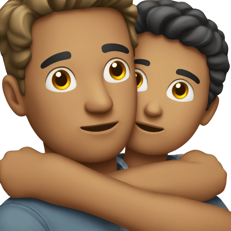 Create a teen boy hugging a dad emoji